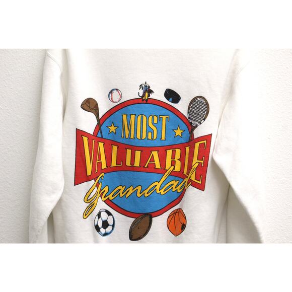 Vintage Most Valuable Grandad Sports Sweatshirt Large - Picture 2 of 7